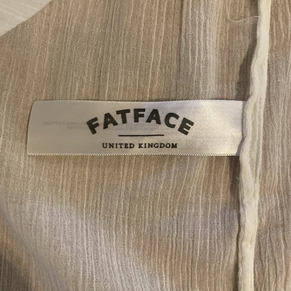 Fat Face Beachwear 100% Cotton Boho Popover Peasant Gauze White Top‎ -Size 10 - Picture 15 of 16